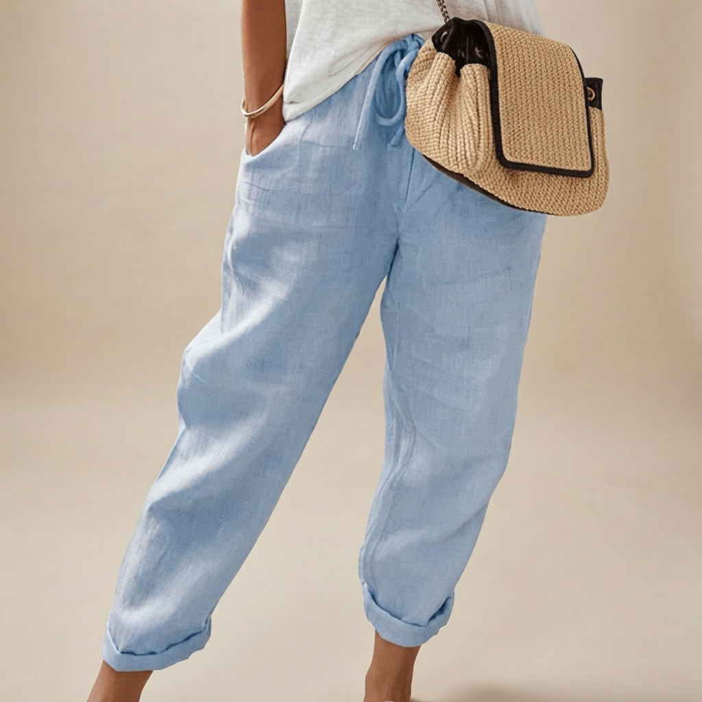 Martinie - Pantalones de Corte Suelto con Cordón