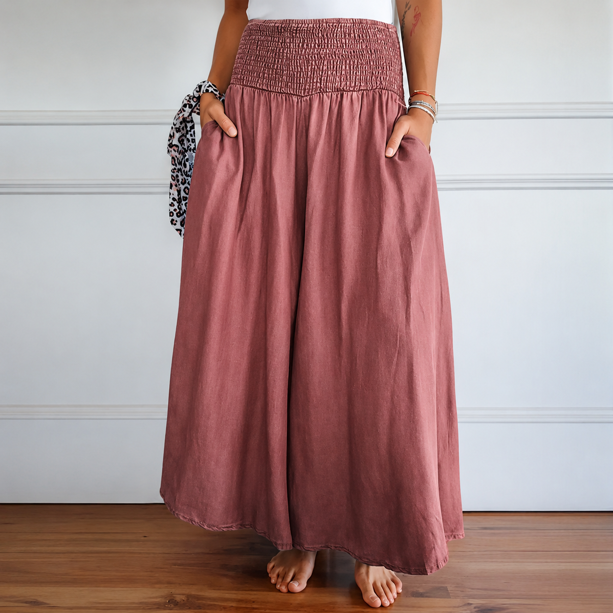 Laurine - Pantalones Casuales de Cintura Alta