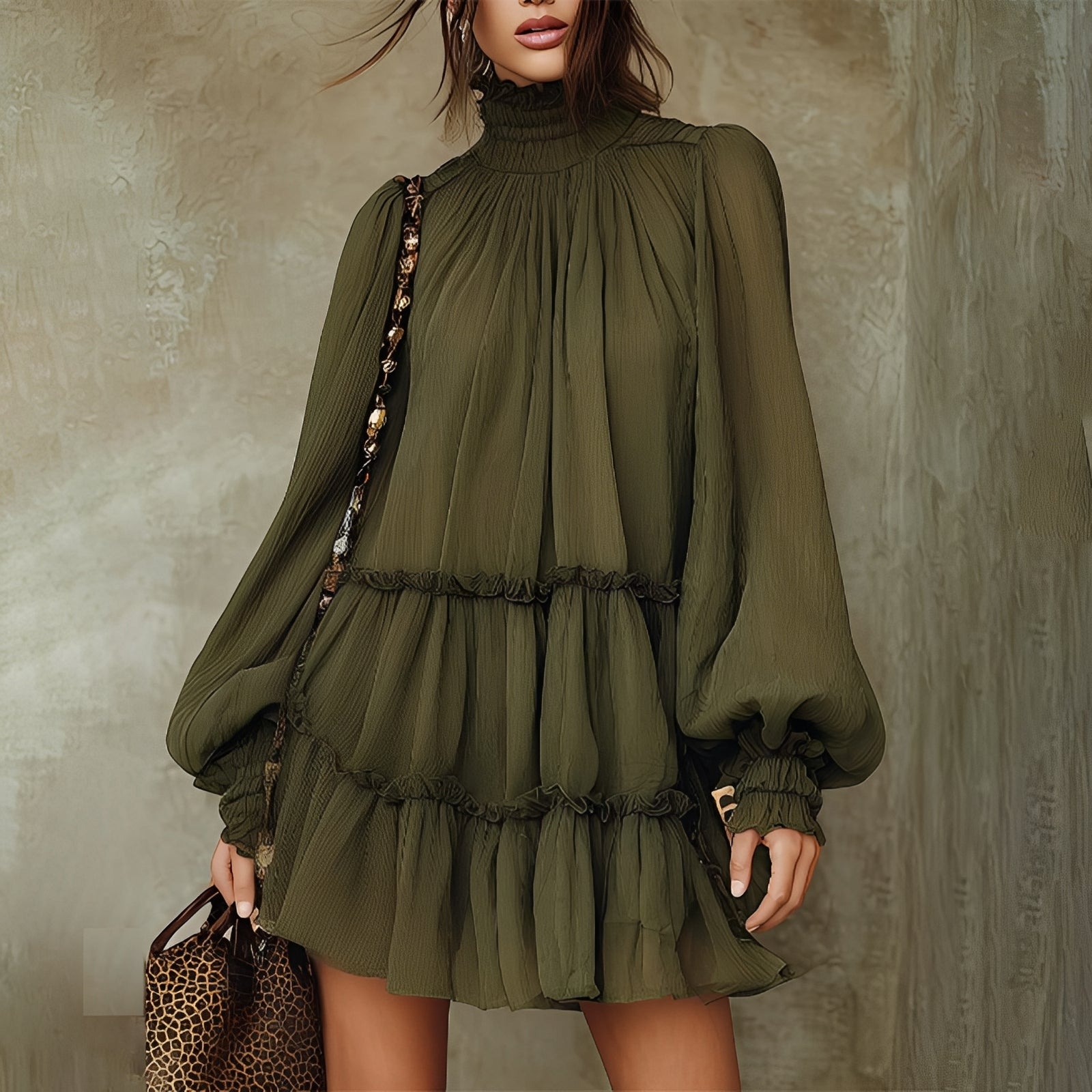 Mayeth - Vestido Mini con Volantes Estiloso