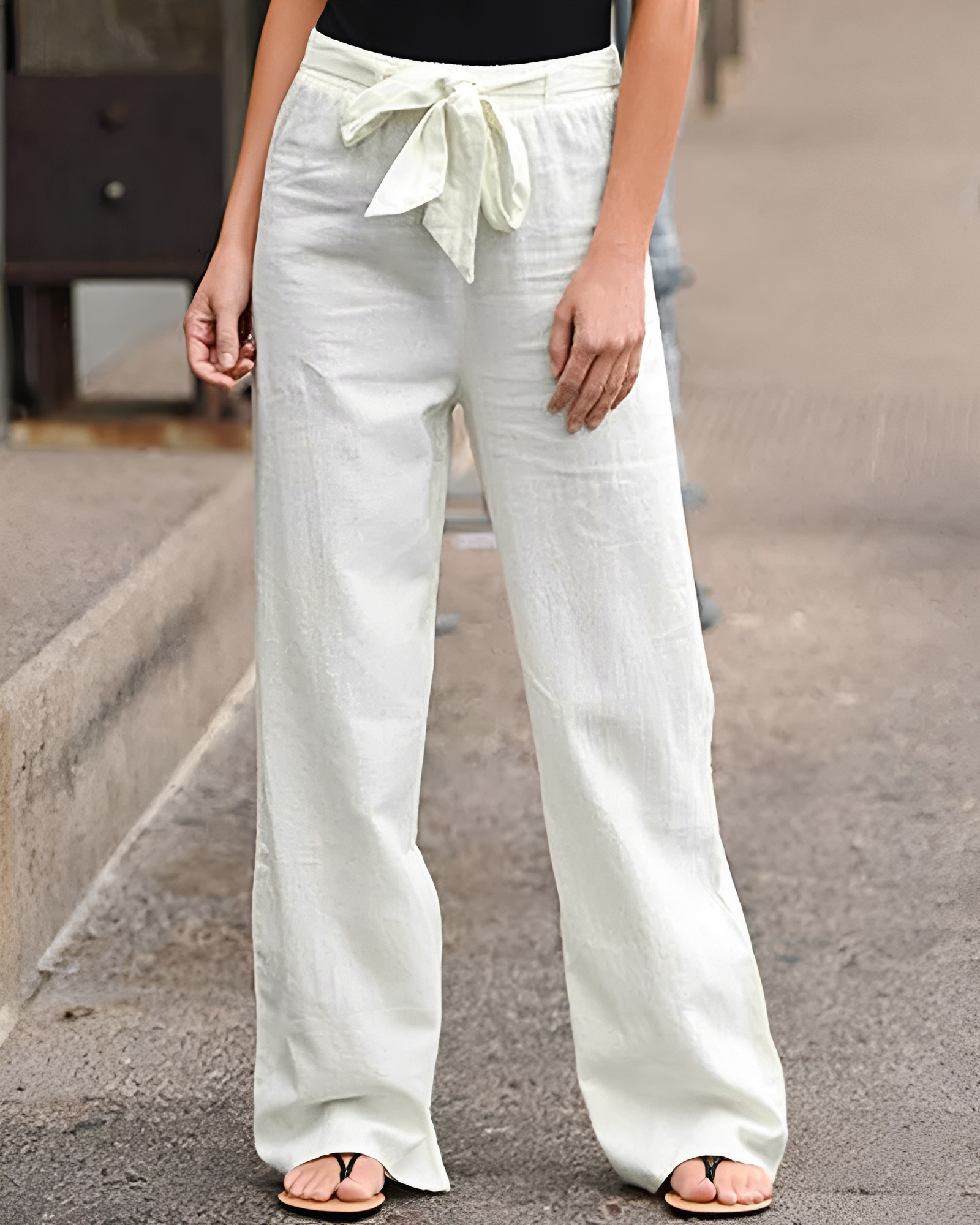 Saniyah - Pantalones con Cintura Elástica y Cordón