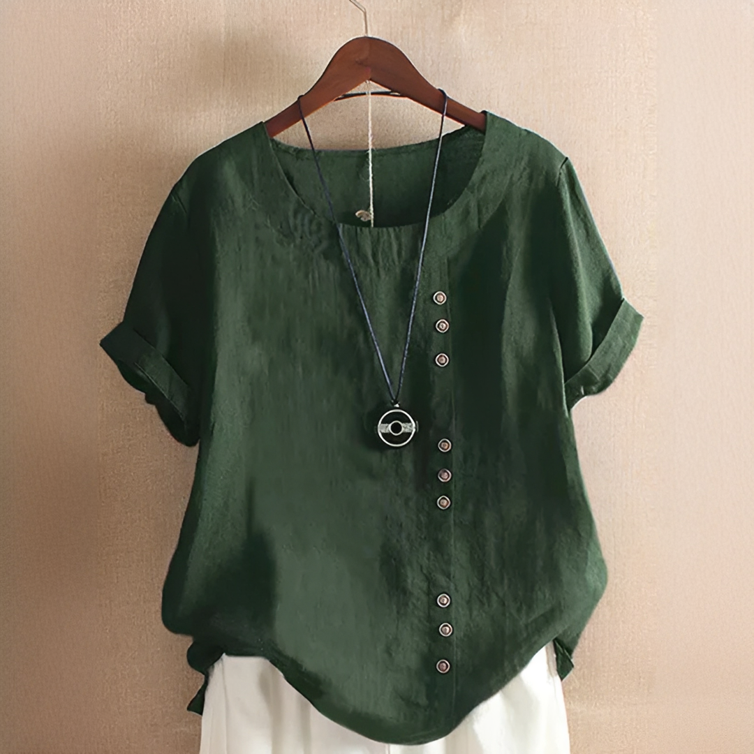 Noelle - Blusa Estilosa con Botones y Corte Suelto