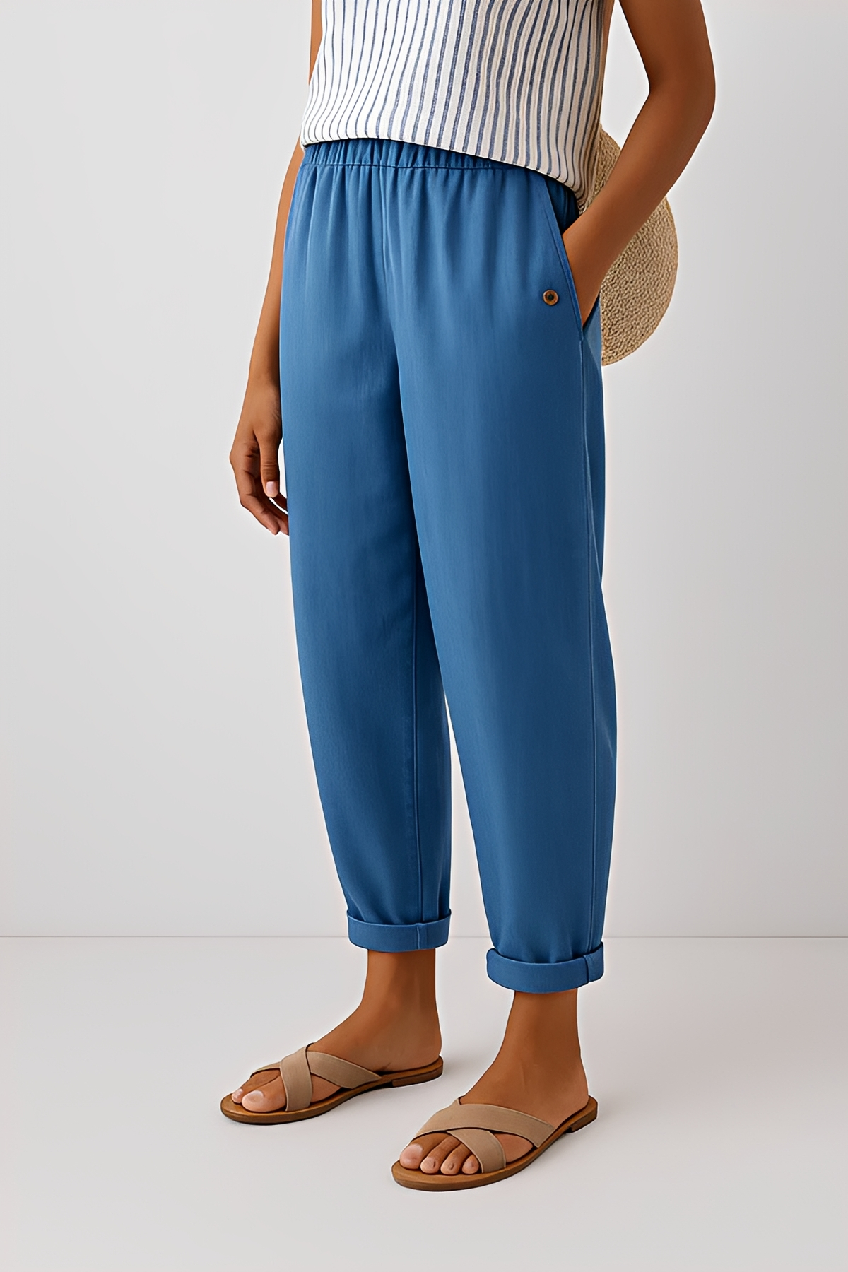 Yunie - Pantalones Casuales con Cintura Elástica