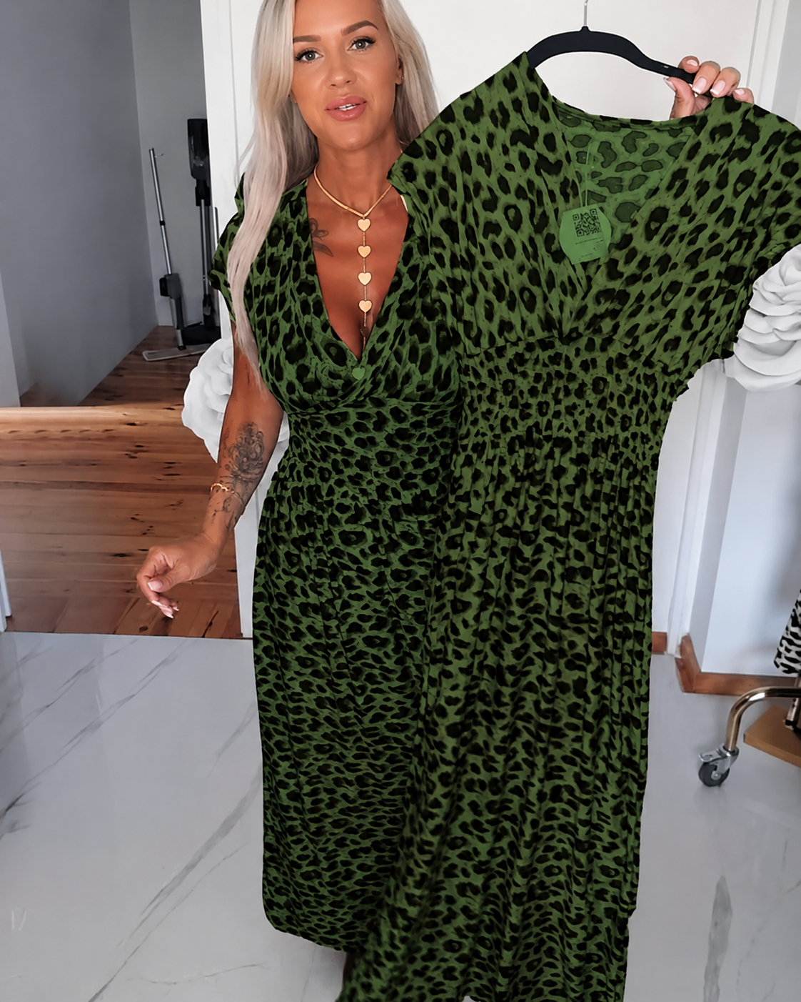 Dyshelle - Elegante Vestido Boho con Cuello en V