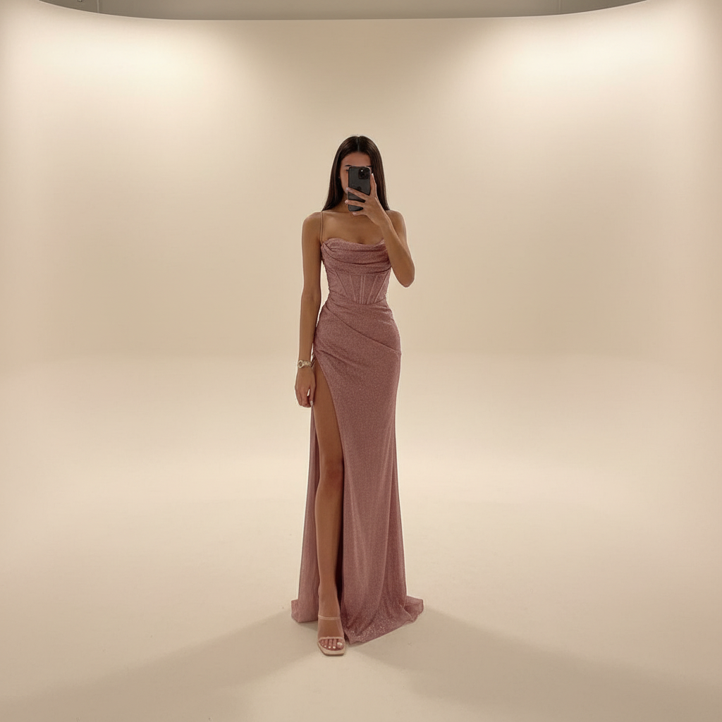 Monique - Vestido Maxi con Abertura a la Moda