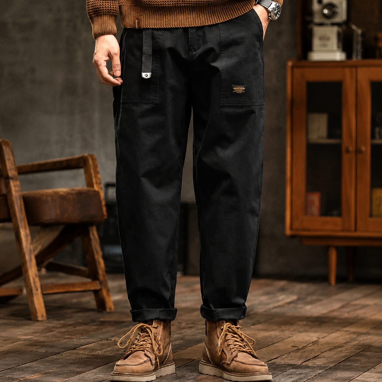 Clyde - Pantalones de Estilo Vintage de Corte Suelto