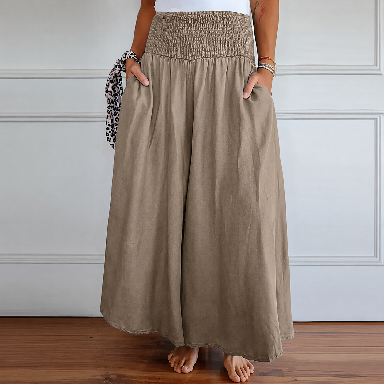 Laurine - Pantalones Casuales de Cintura Alta