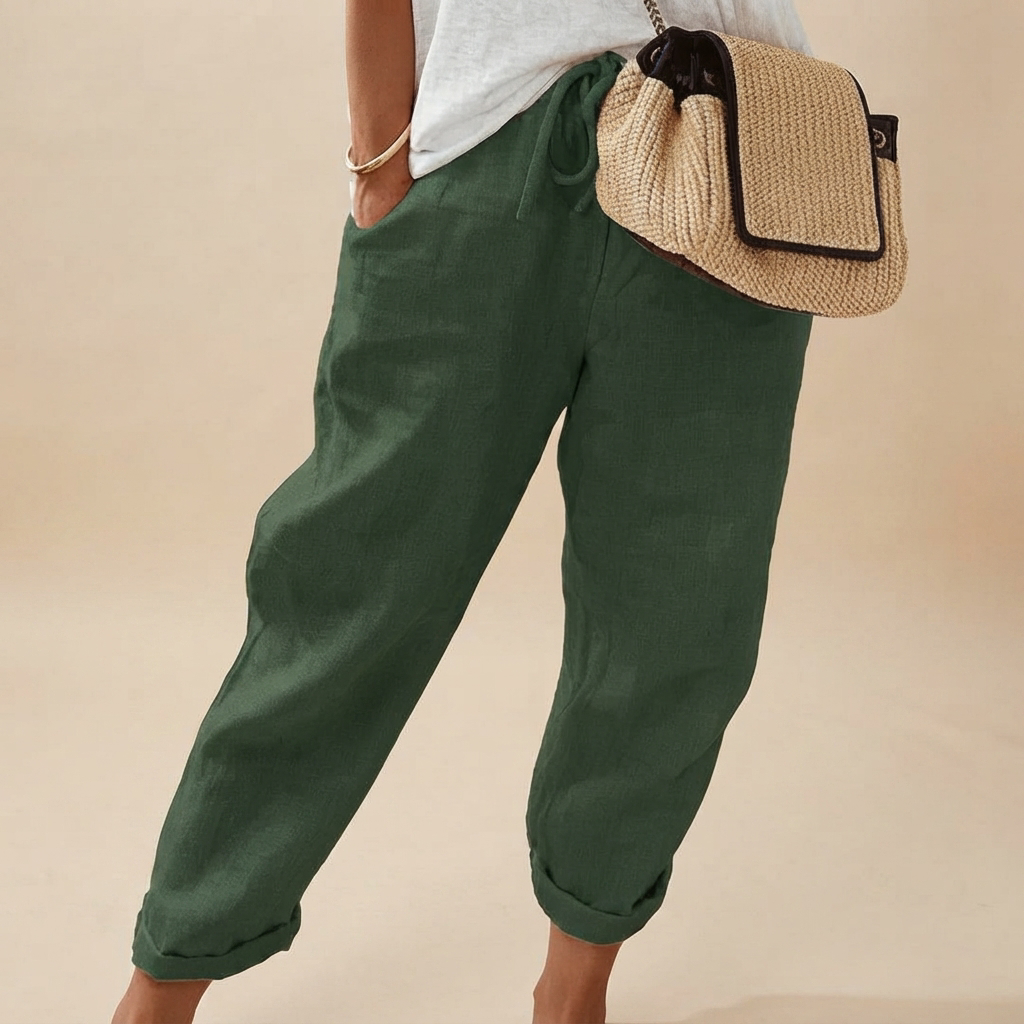 Martinie - Pantalones de Corte Suelto con Cordón