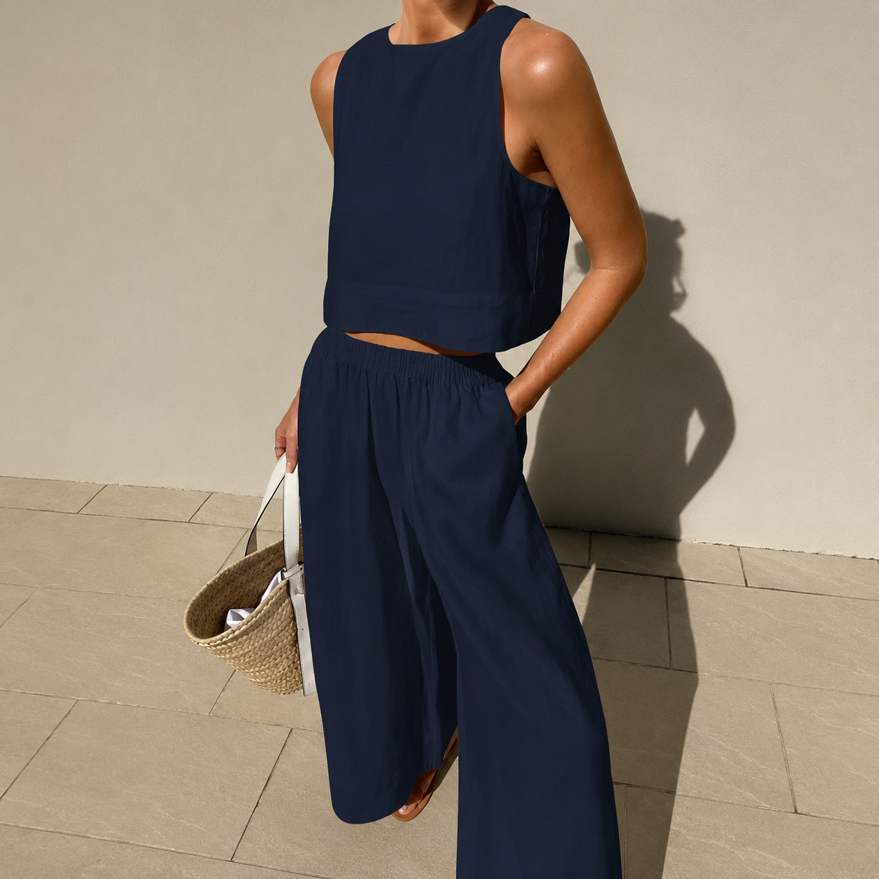 Thelma - Conjunto de Pantalones de Corte Relajado Casual