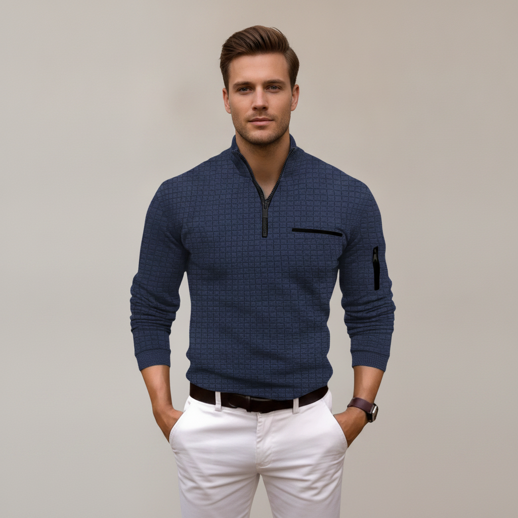 Andrey - Camisa con Media Cremallera Estilosa