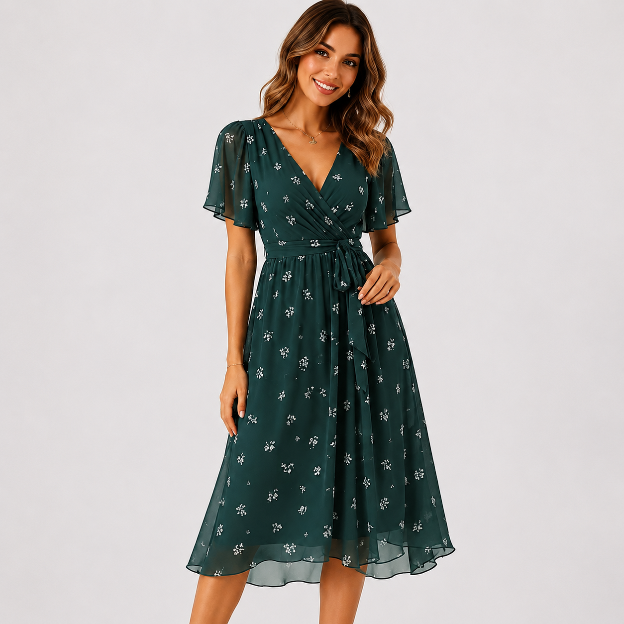 Elsinya - Vestido Midi Estiloso y Fluido