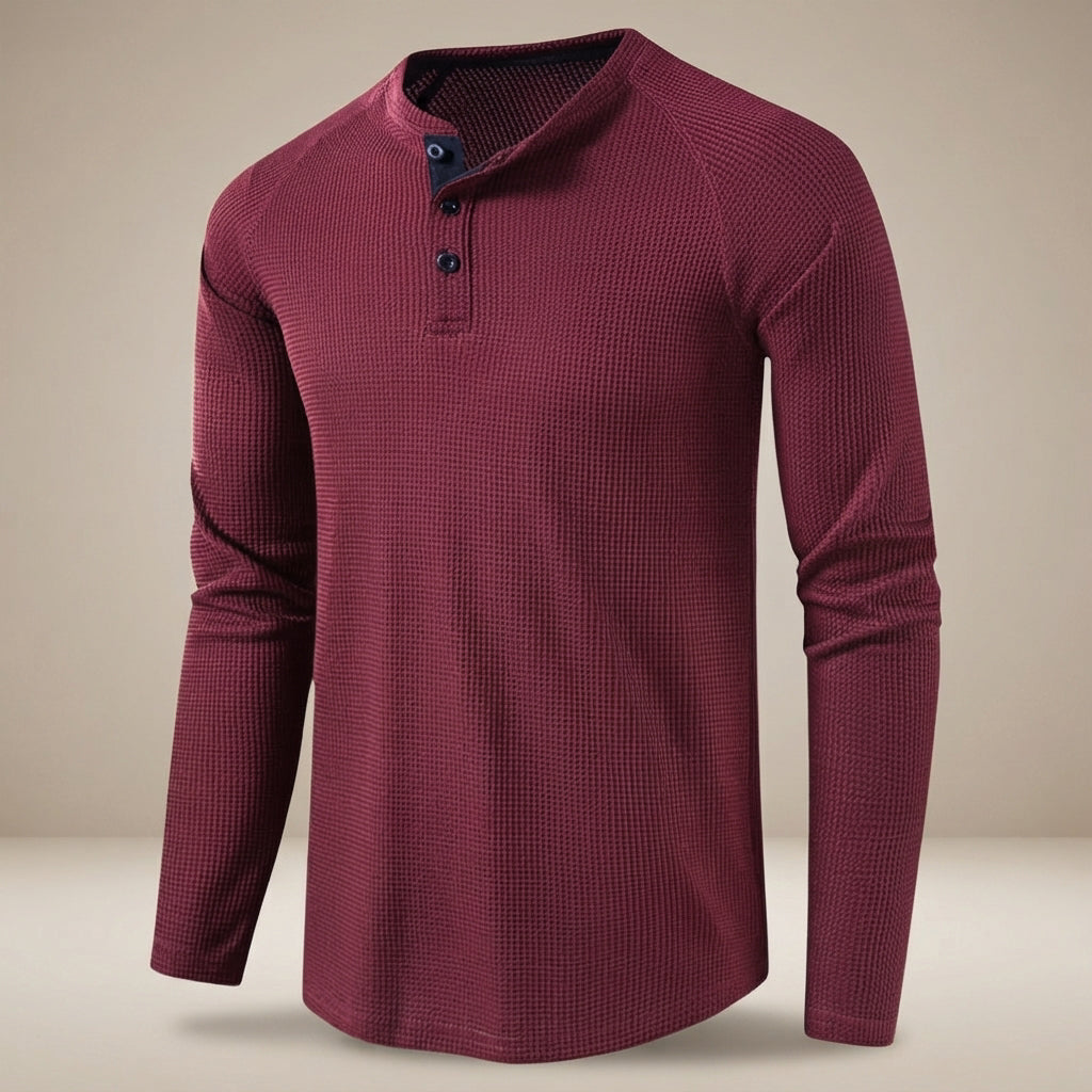 Teifion - Camisa Henley Clásica de Waffle