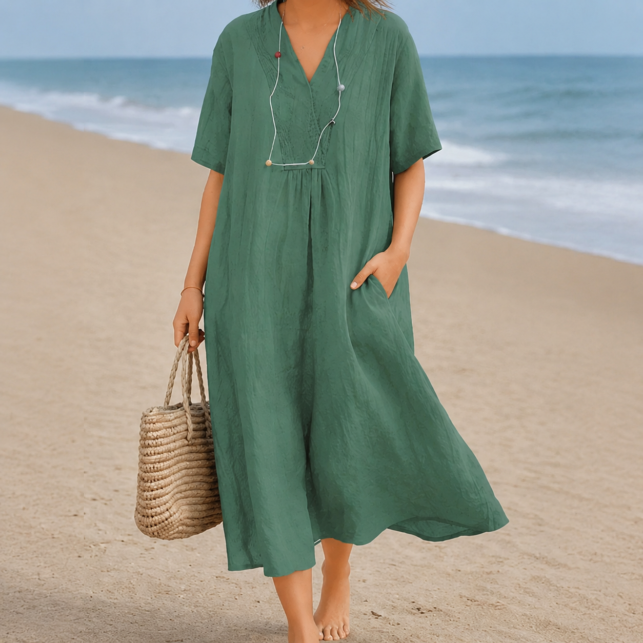 Kendra - Vestido Casual con Cuello en V