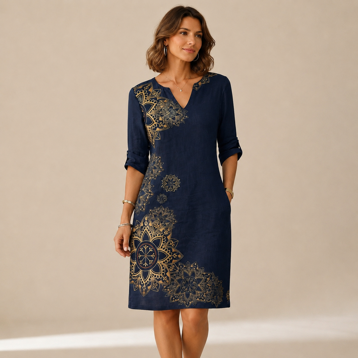 Ninna - Vestido Elegante y Fluido con Cuello en V