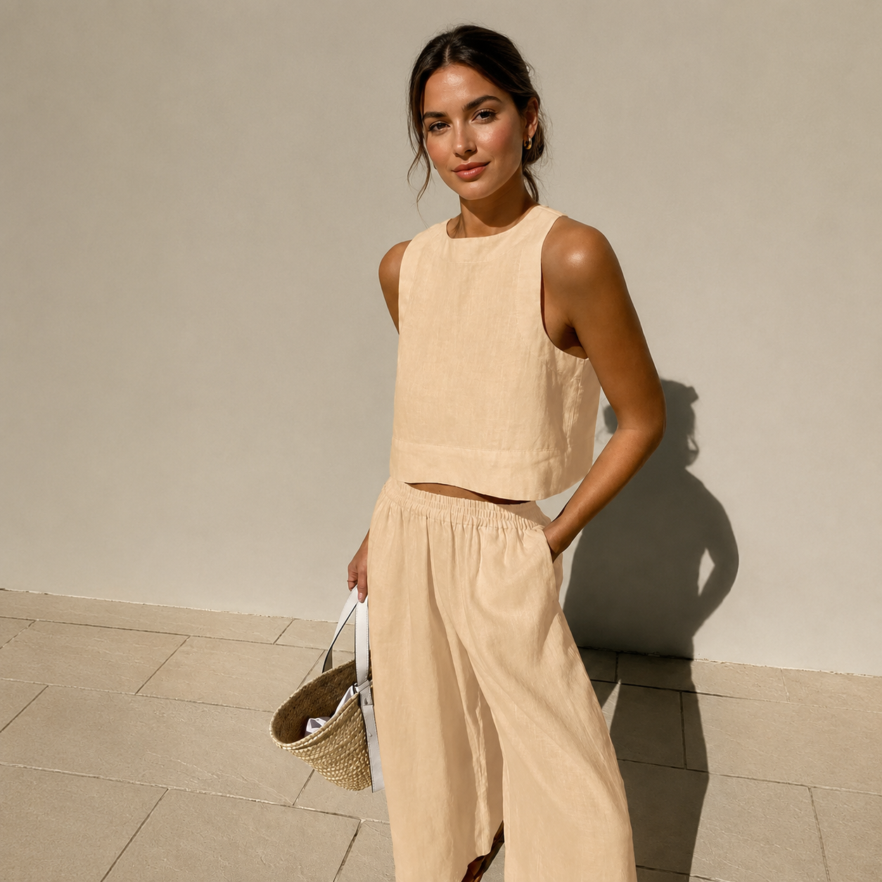 Thelma - Conjunto de Pantalones de Corte Relajado Casual