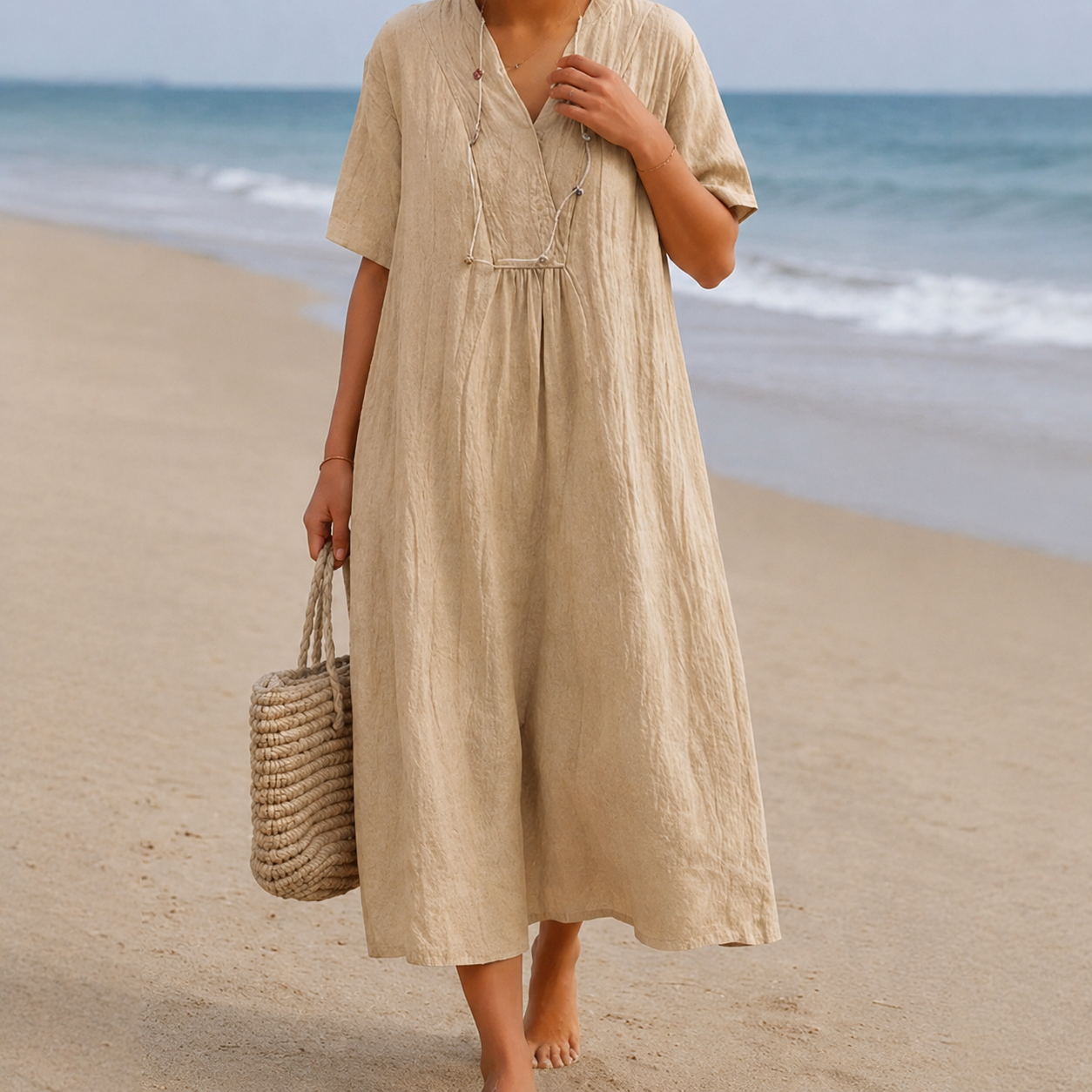 Kendra - Vestido Casual con Cuello en V