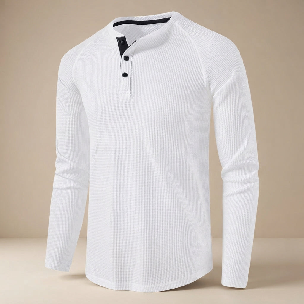 Teifion - Camisa Henley Clásica de Waffle