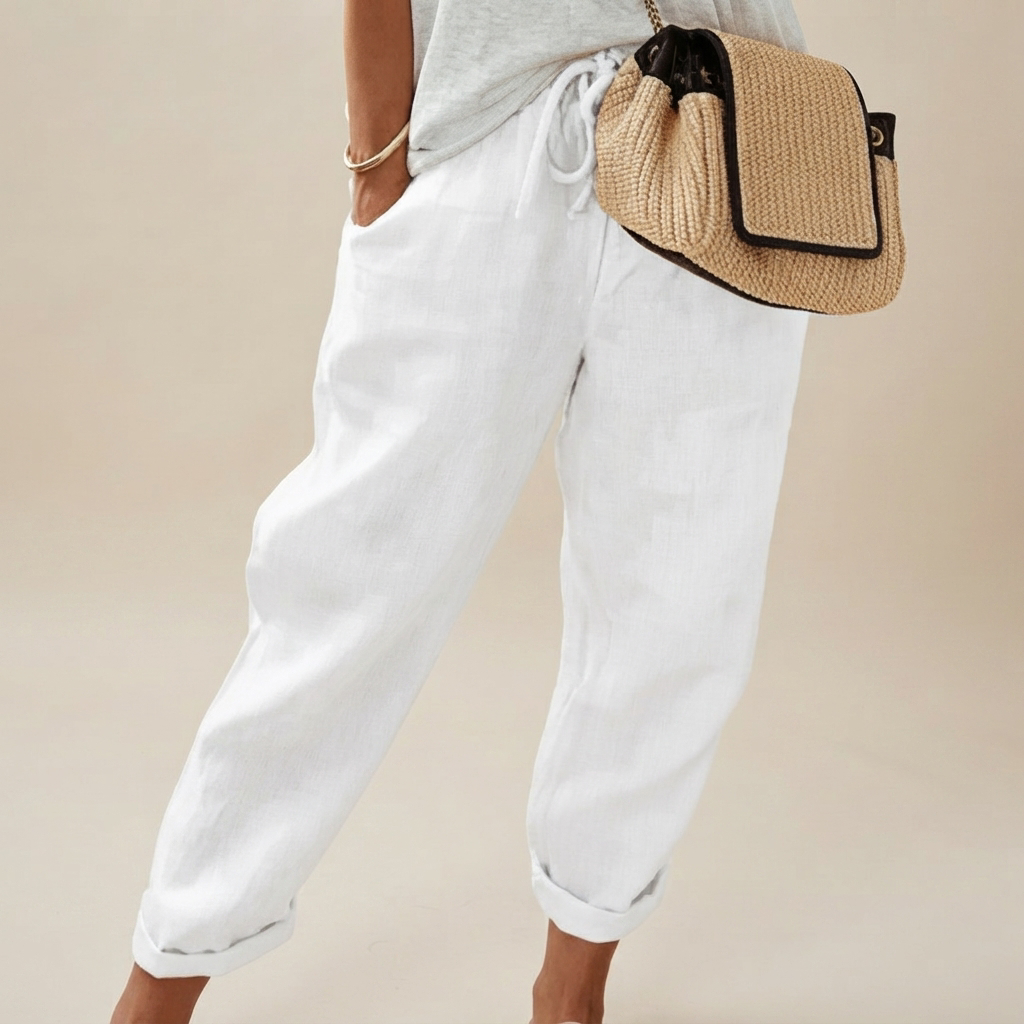 Martinie - Pantalones de Corte Suelto con Cordón