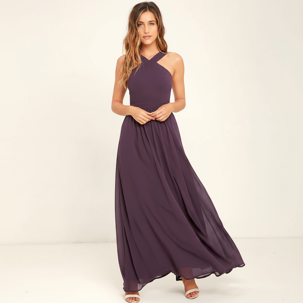 Suzanne - Vestido Maxi Estiloso con Cuello Cruzado