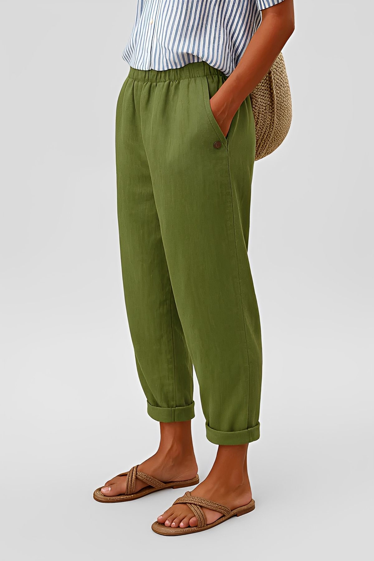 Yunie - Pantalones Casuales con Cintura Elástica
