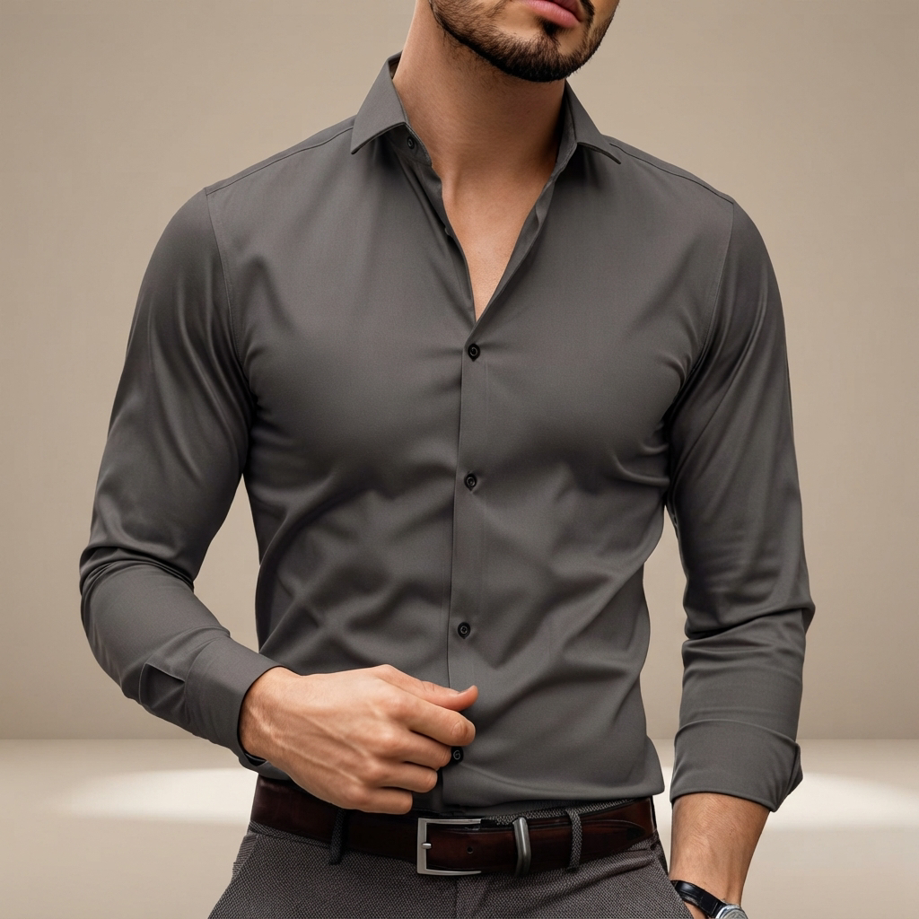 Percy - Camisa Polo de Manga Larga Casual