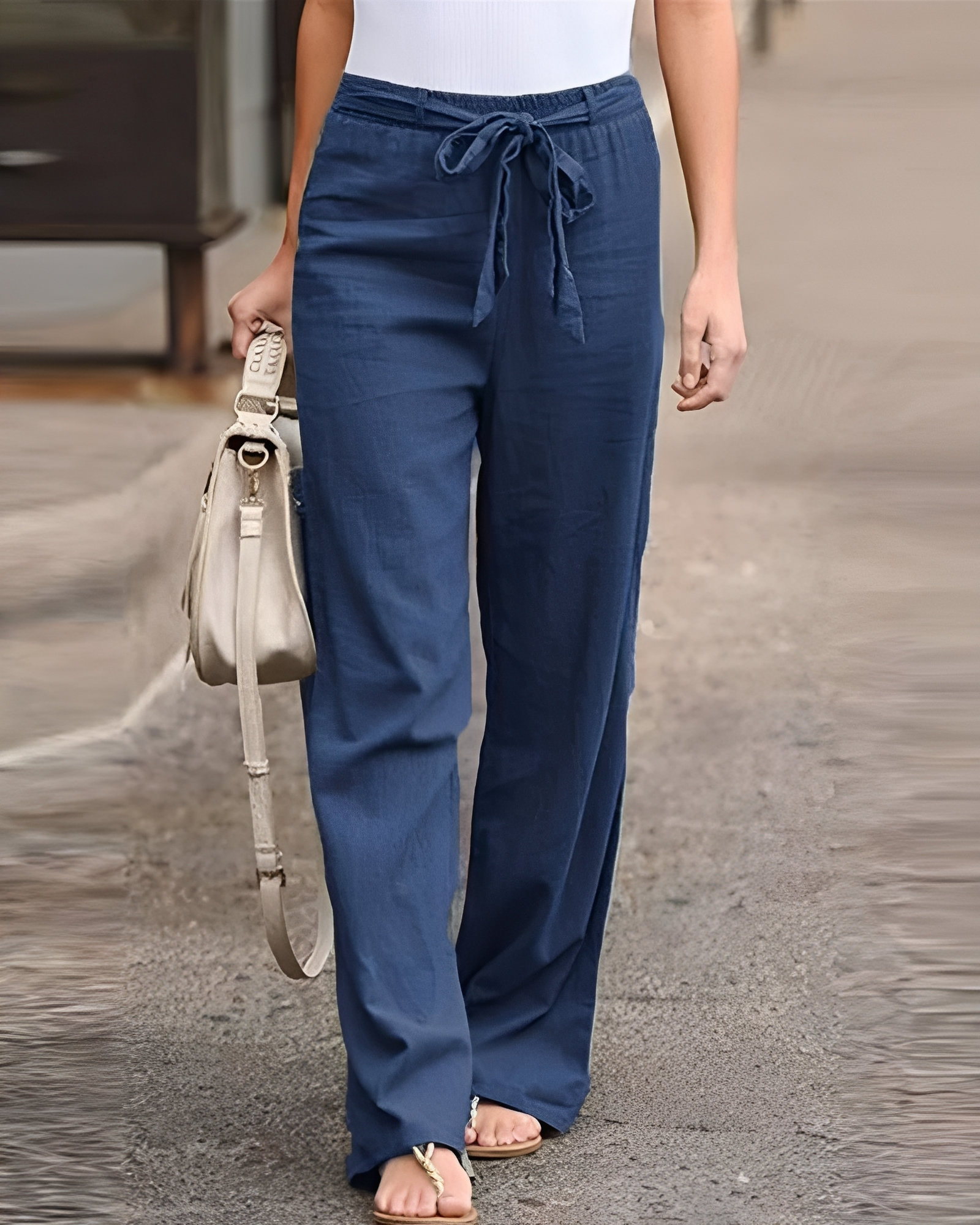 Saniyah - Pantalones con Cintura Elástica y Cordón