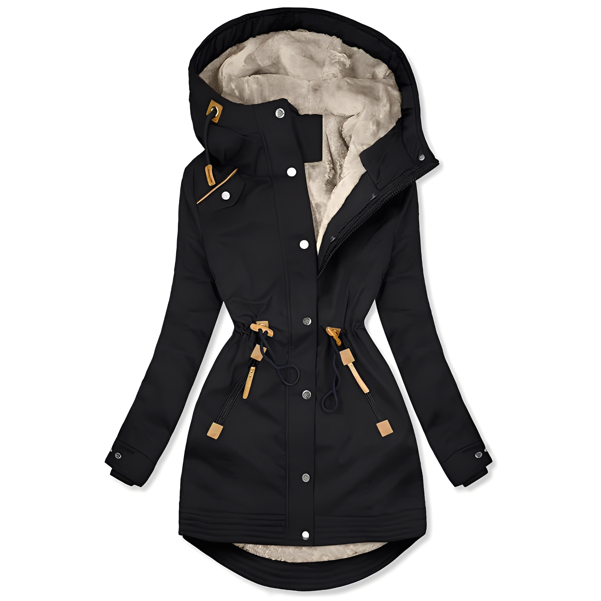 Lavena - Chaqueta cálida y sofisticada con capucha