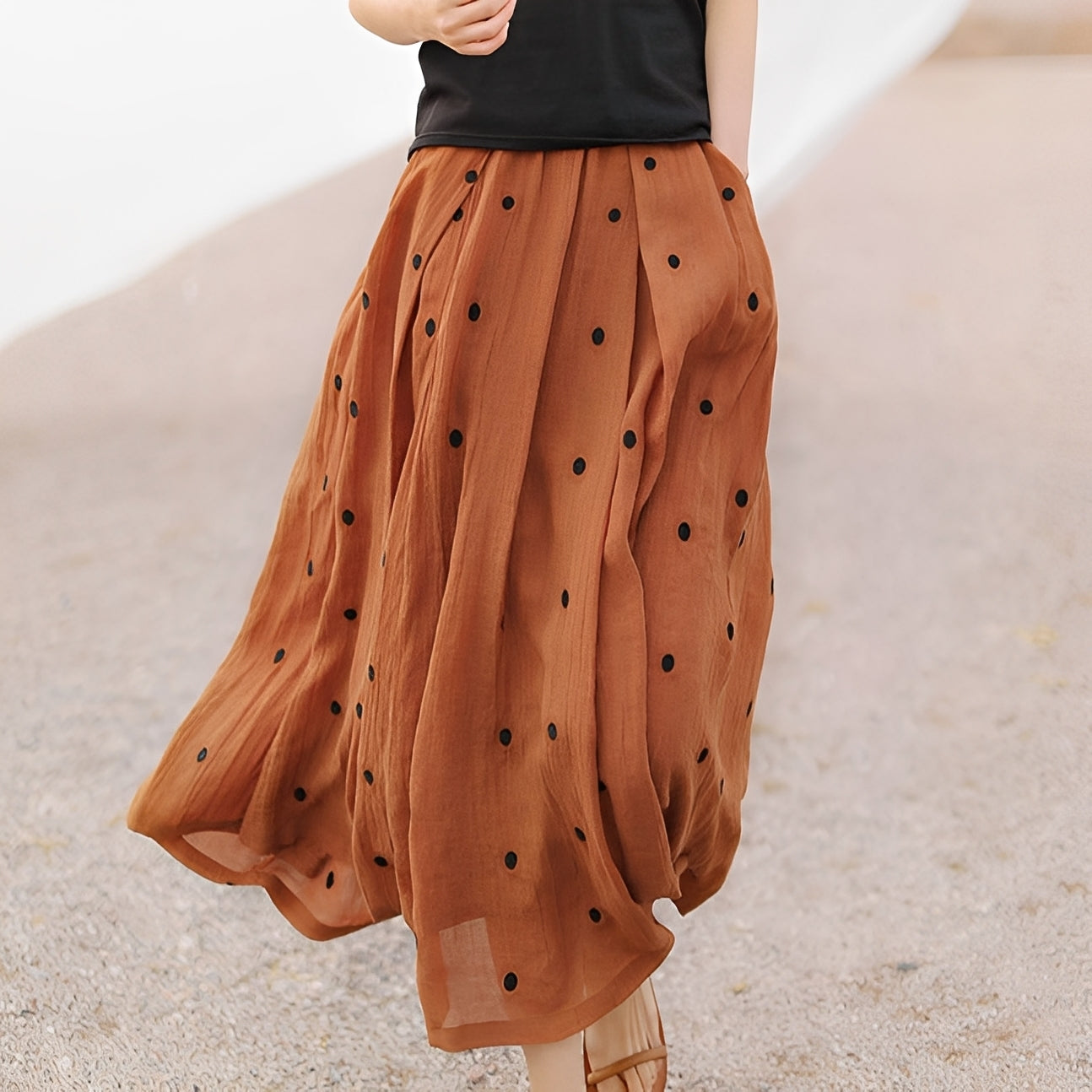 Thea - Falda casual con lunares para mujeres