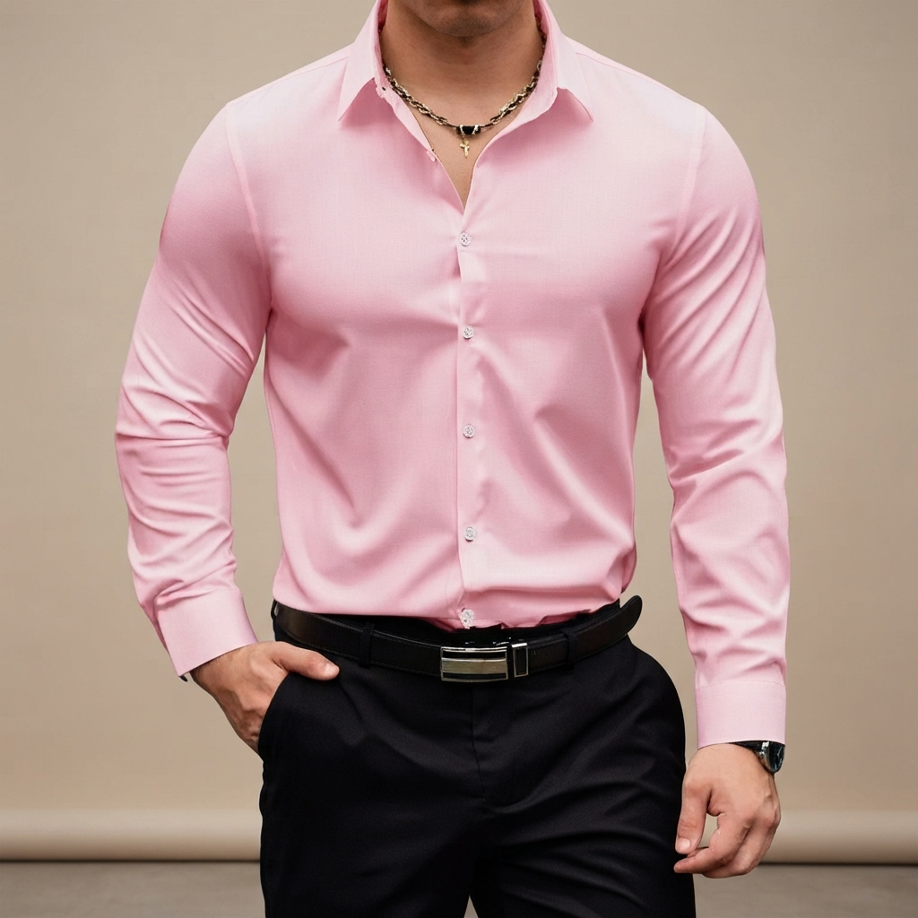 Percy - Camisa Polo de Manga Larga Casual