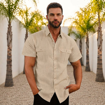 Lewys - Camisa Polo Casual con Botones