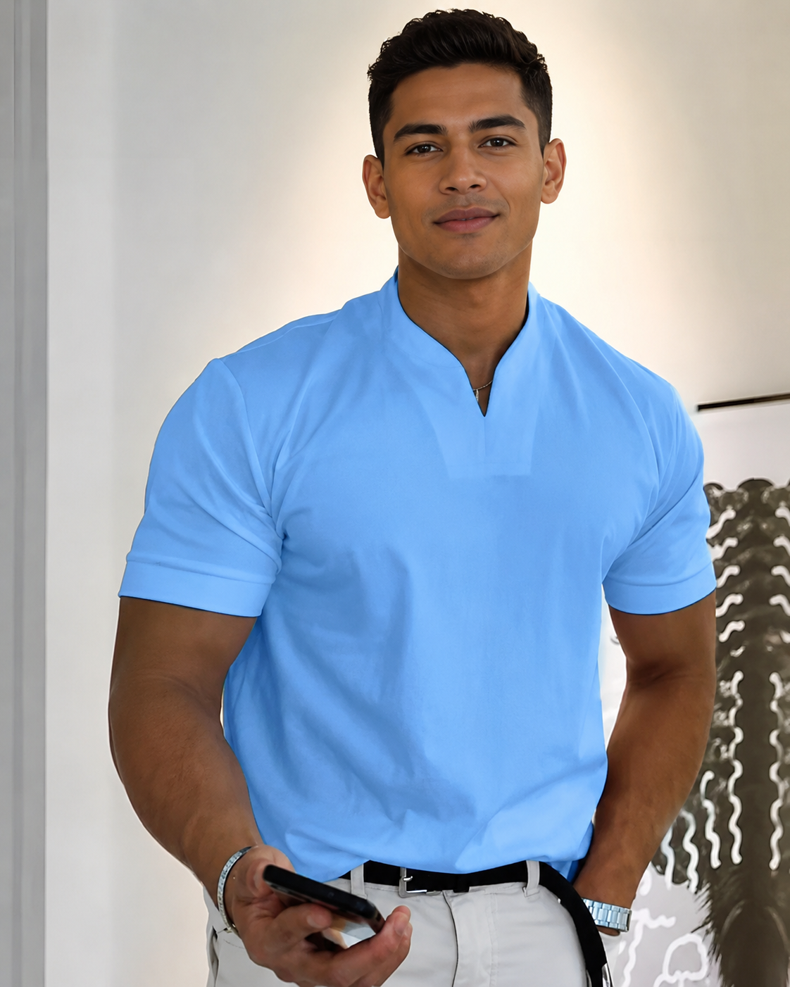 Cédric - Camiseta Casual con Cuello en V