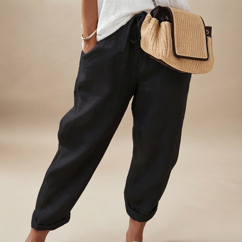 Martinie - Pantalones de Corte Suelto con Cordón