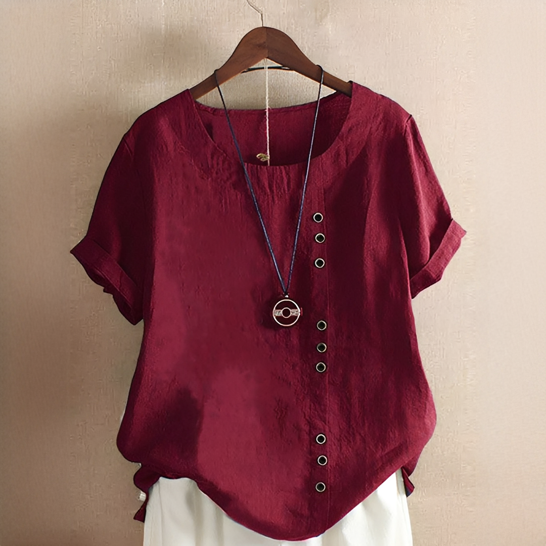 Noelle - Blusa Estilosa con Botones y Corte Suelto