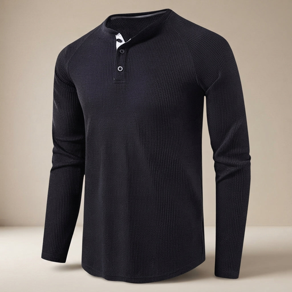 Teifion - Camisa Henley Clásica de Waffle