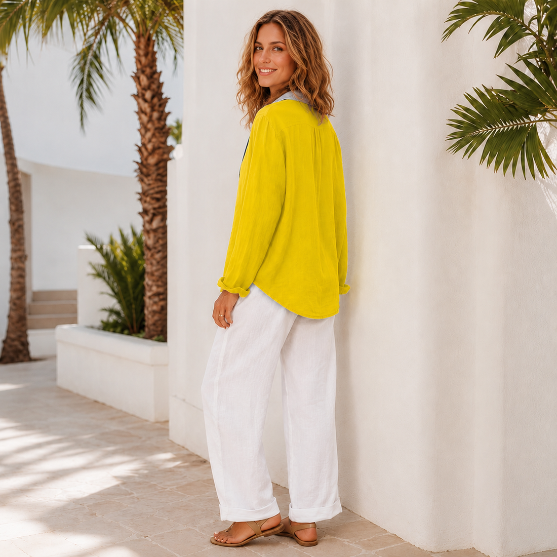 Razieh - Blusa Casual con Botones