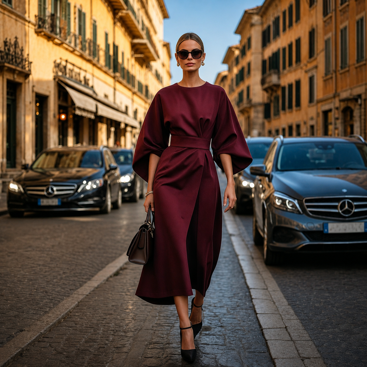 Sonia - Vestido Moderno con Mangas Murciélago