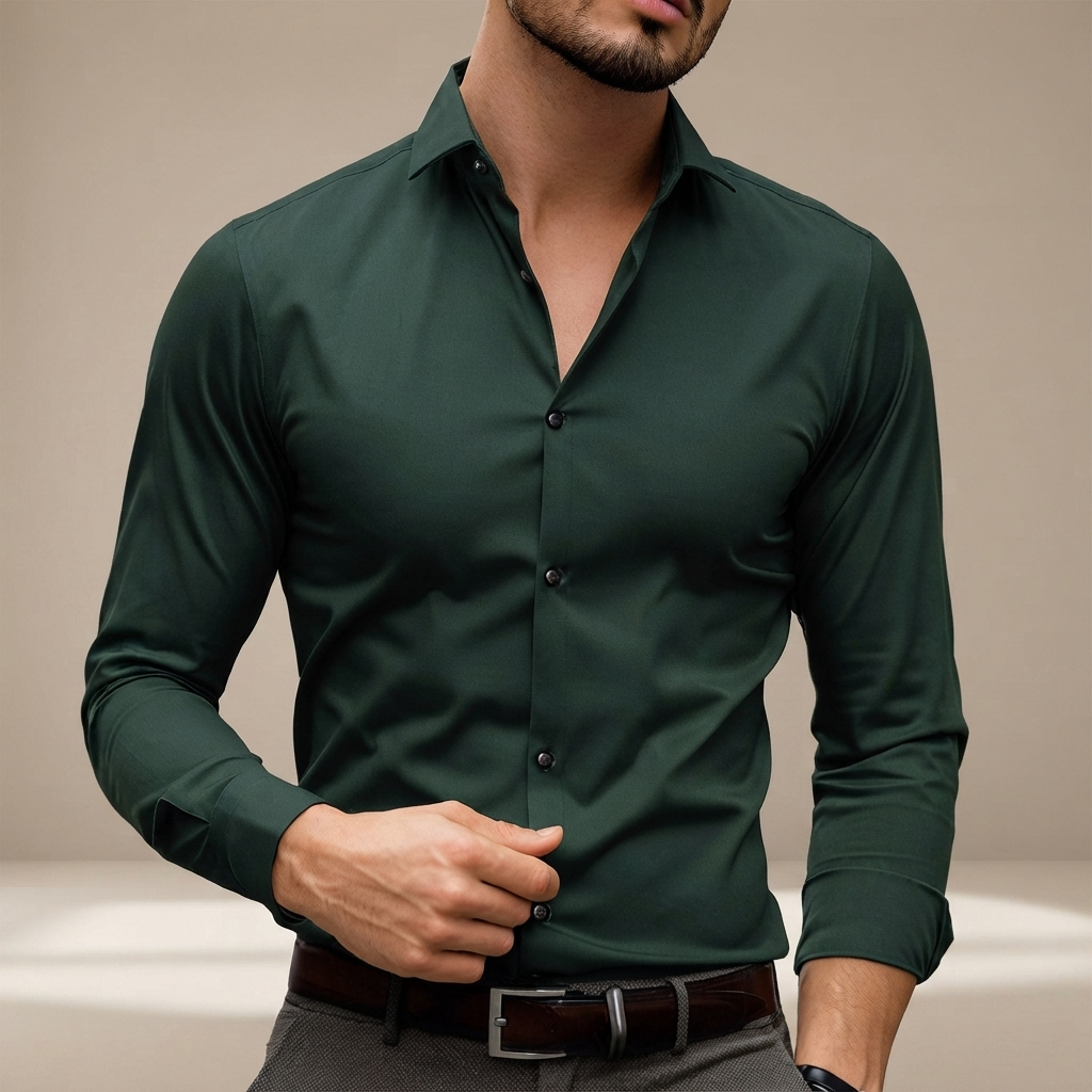Percy - Camisa Polo de Manga Larga Casual