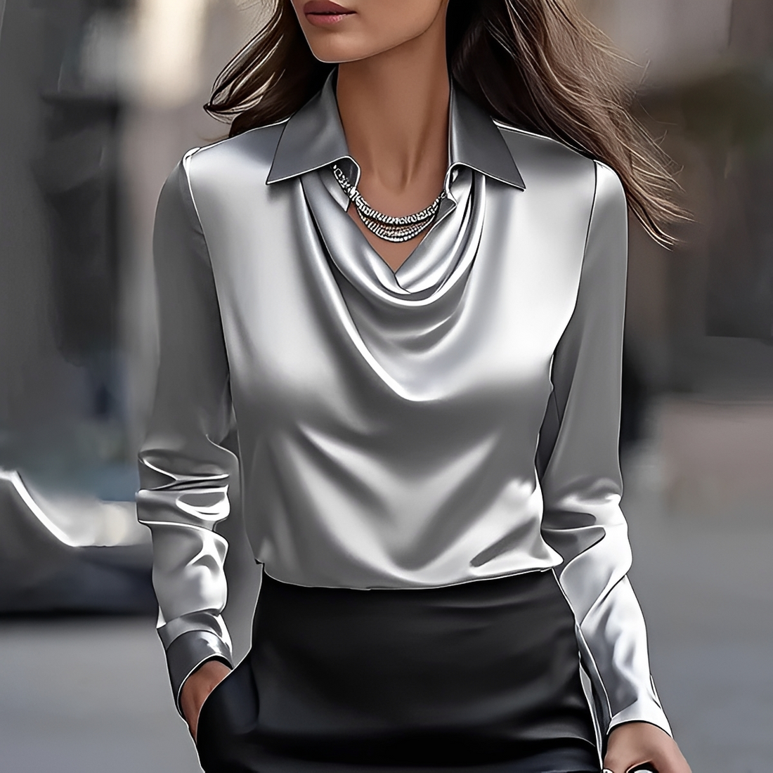 Chiara - Blusa Elegante de Manga Larga