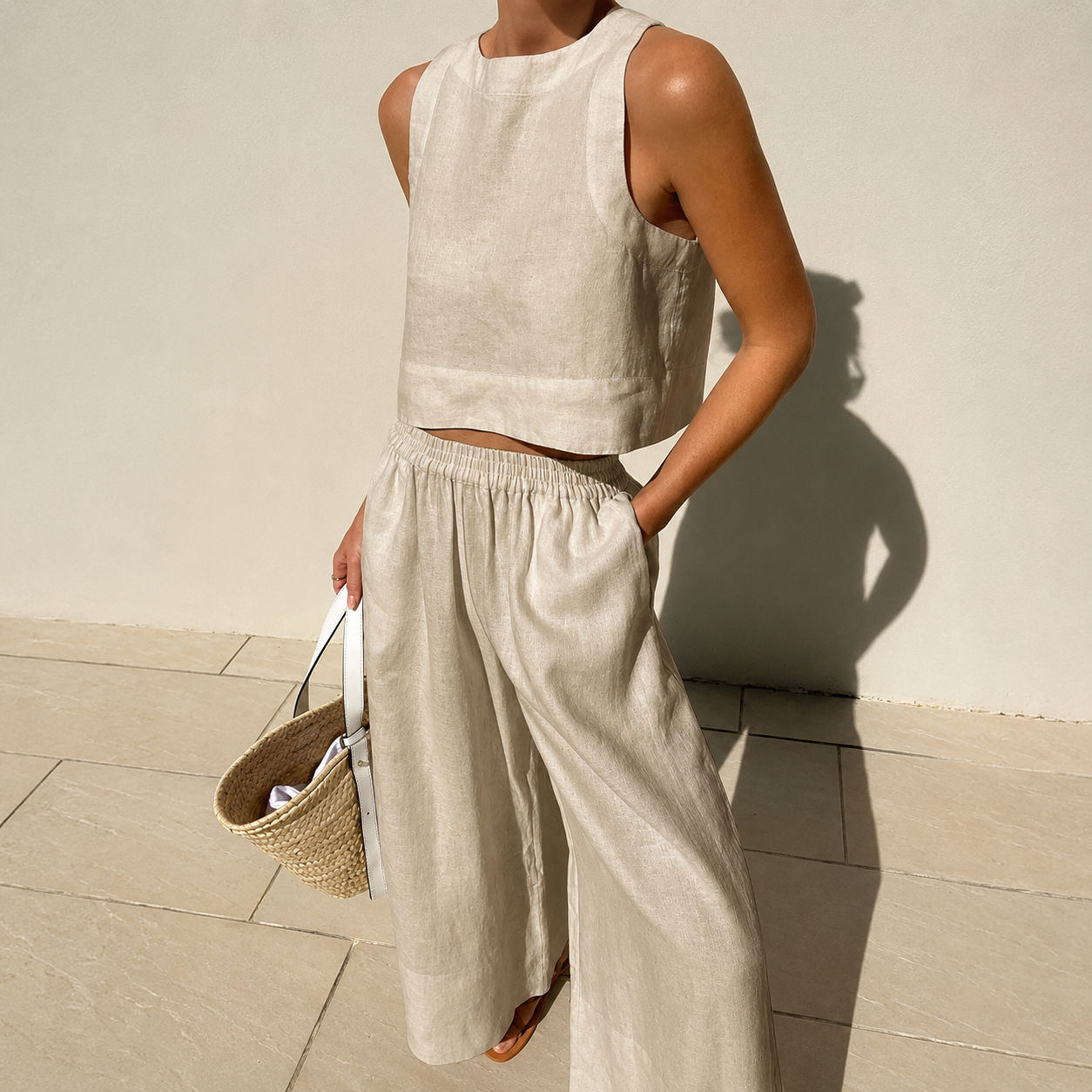 Thelma - Conjunto de Pantalones de Corte Relajado Casual