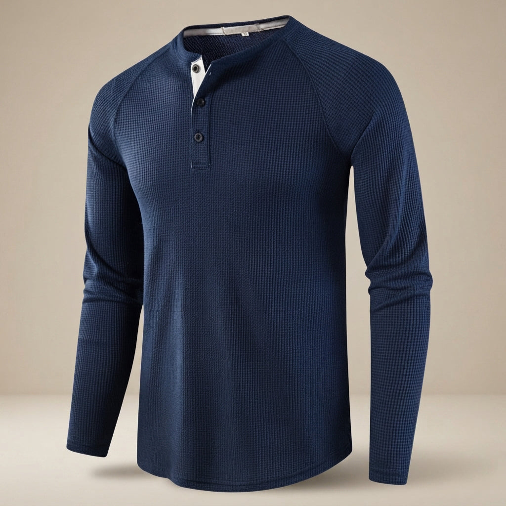 Teifion - Camisa Henley Clásica de Waffle