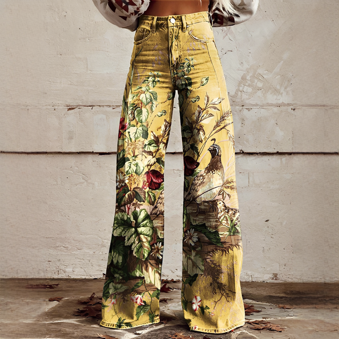 Shelley - Jeans Casuales de Pierna Ancha Estampados