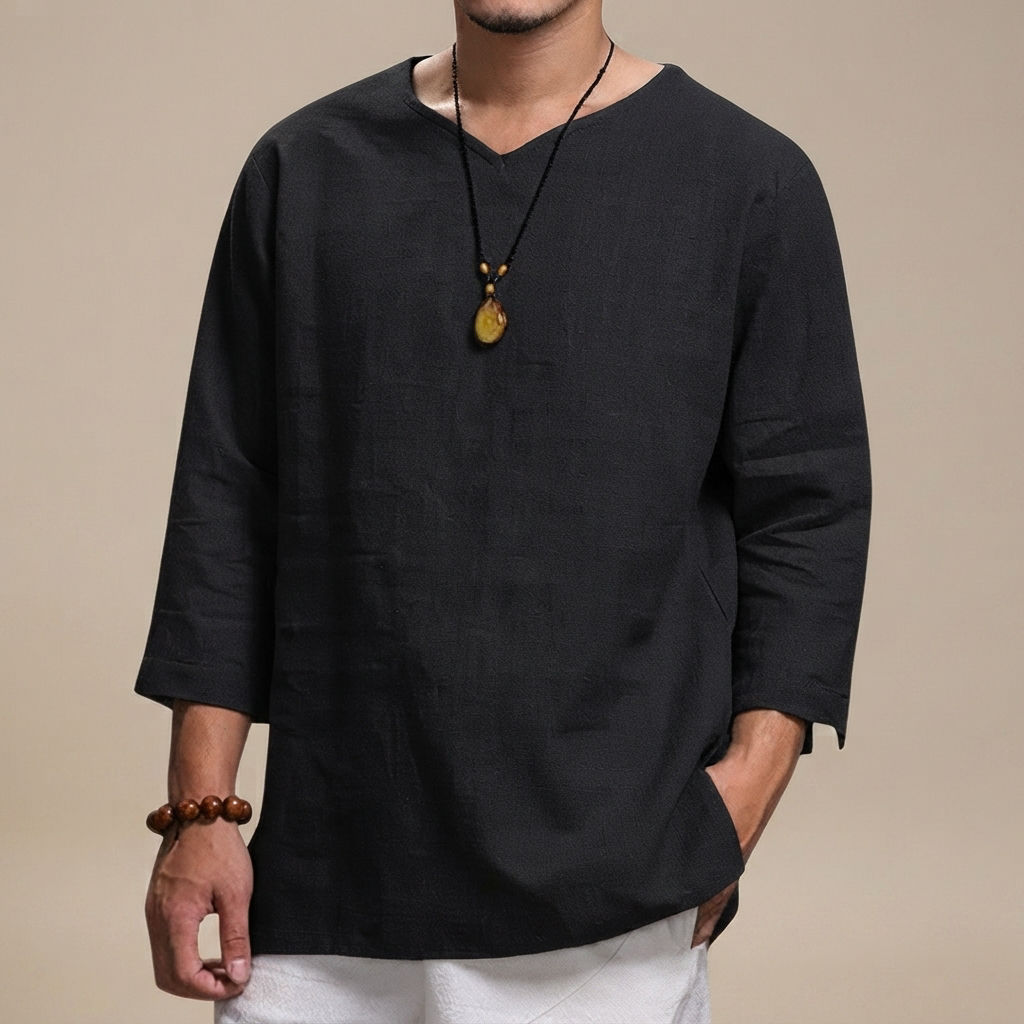 Edwin - Camisa Casual Holgada con Cuello en V