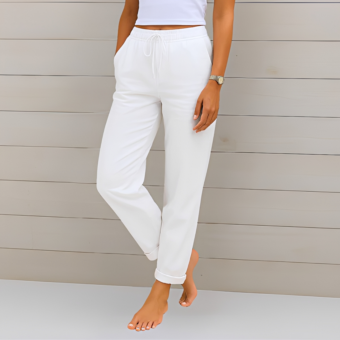 Audrey - Pantalones Casuales con Cordón