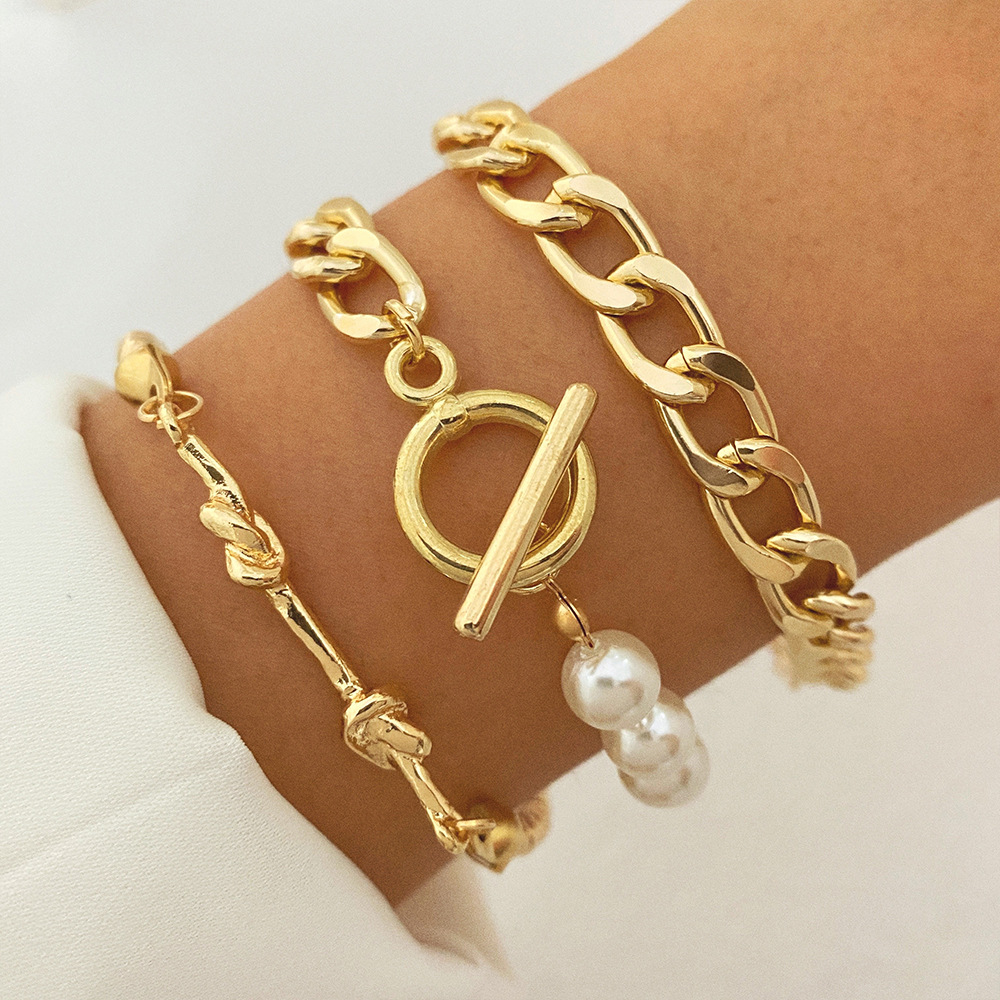 Pulsera de Oro de 18K - Conjunto de Pulseras para Chicas de Oro