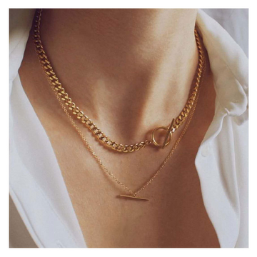 Cadena doble - Cadena cubana y de perlas