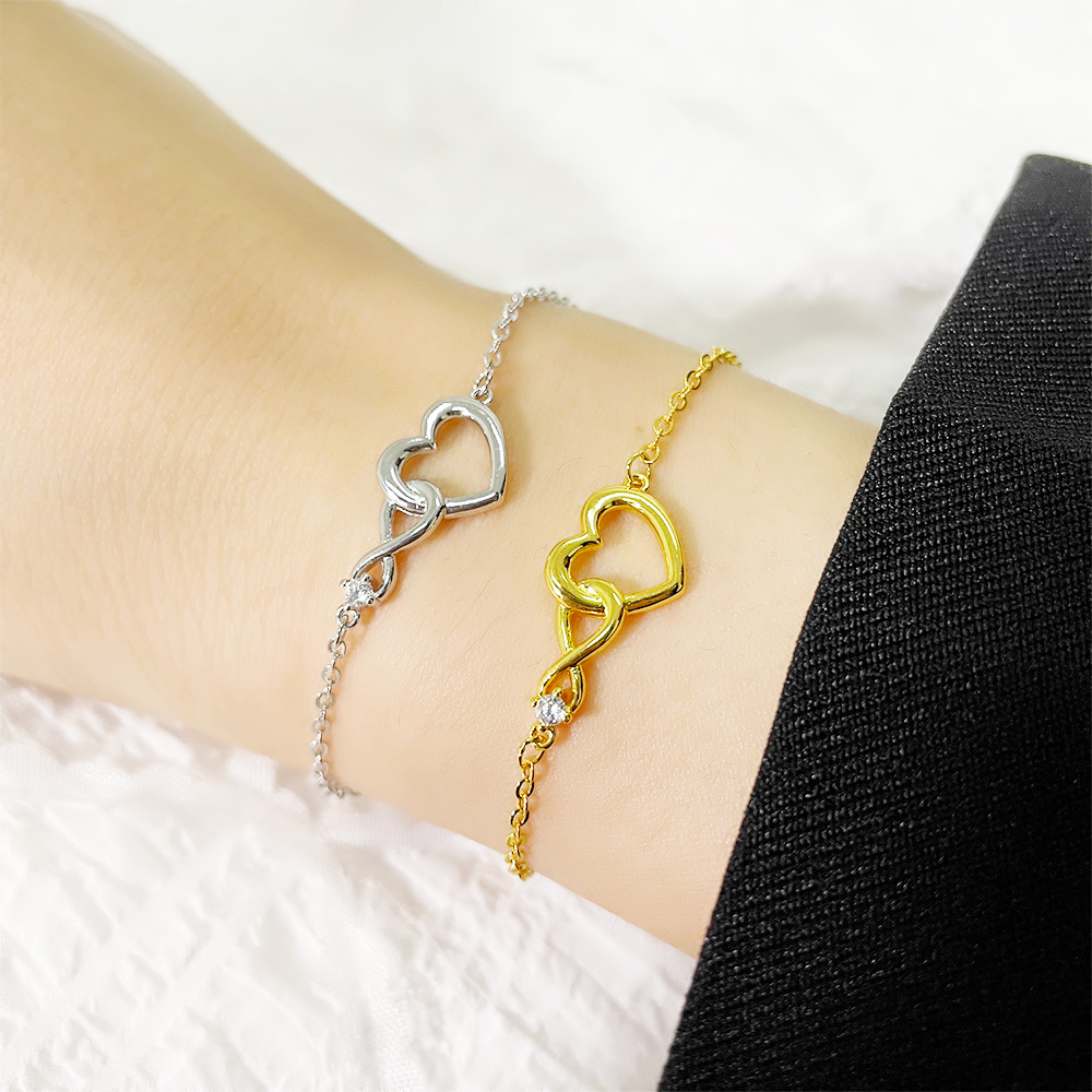 Pulsera Corazón Infinito - Pulsera delicada de CZ
