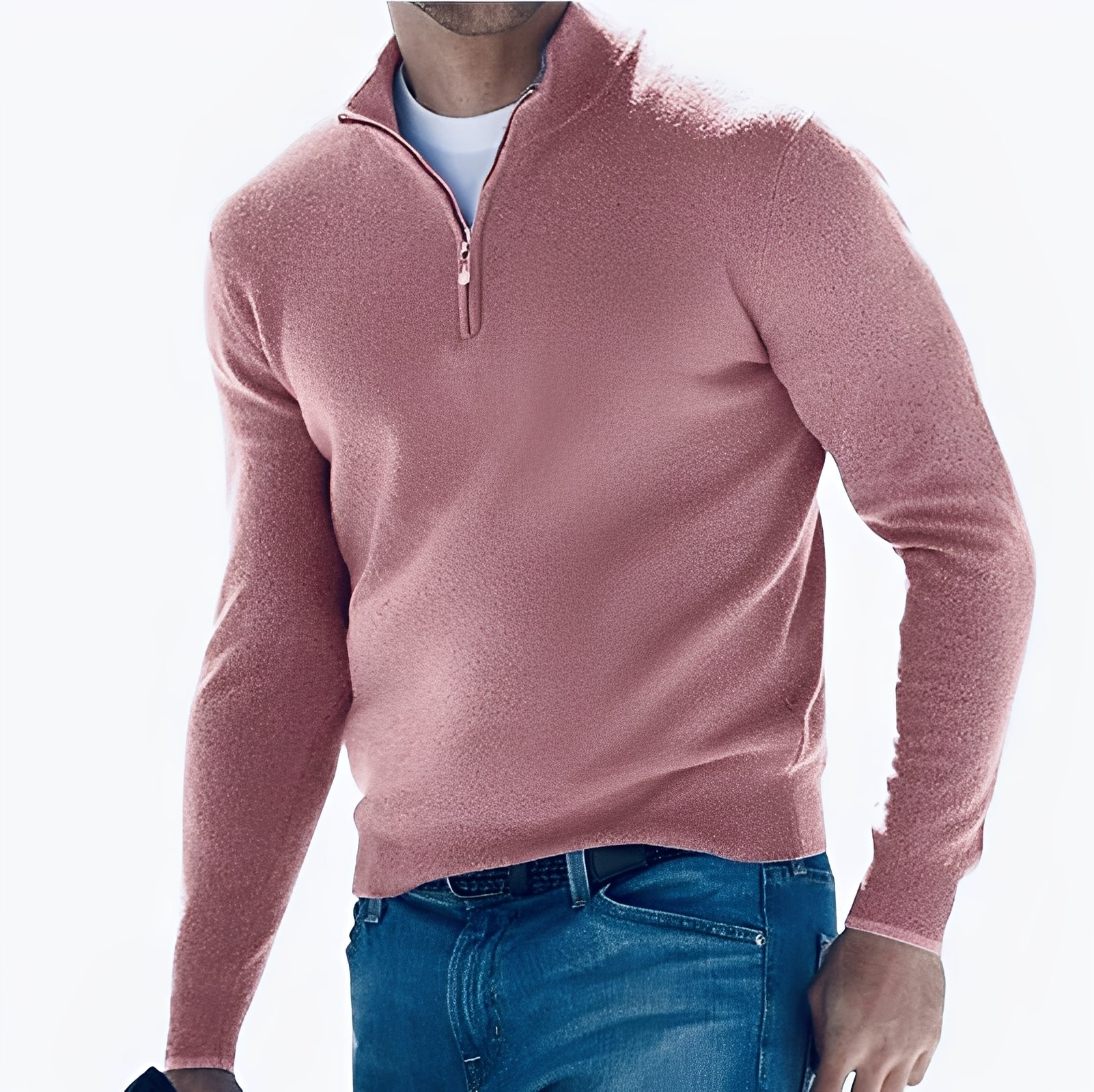 Nash - Suéter casual con media cremallera