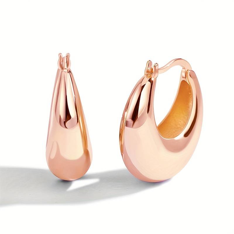 Pendientes gruesos de oro de 18 quilates - Pendientes abiertos gruesos