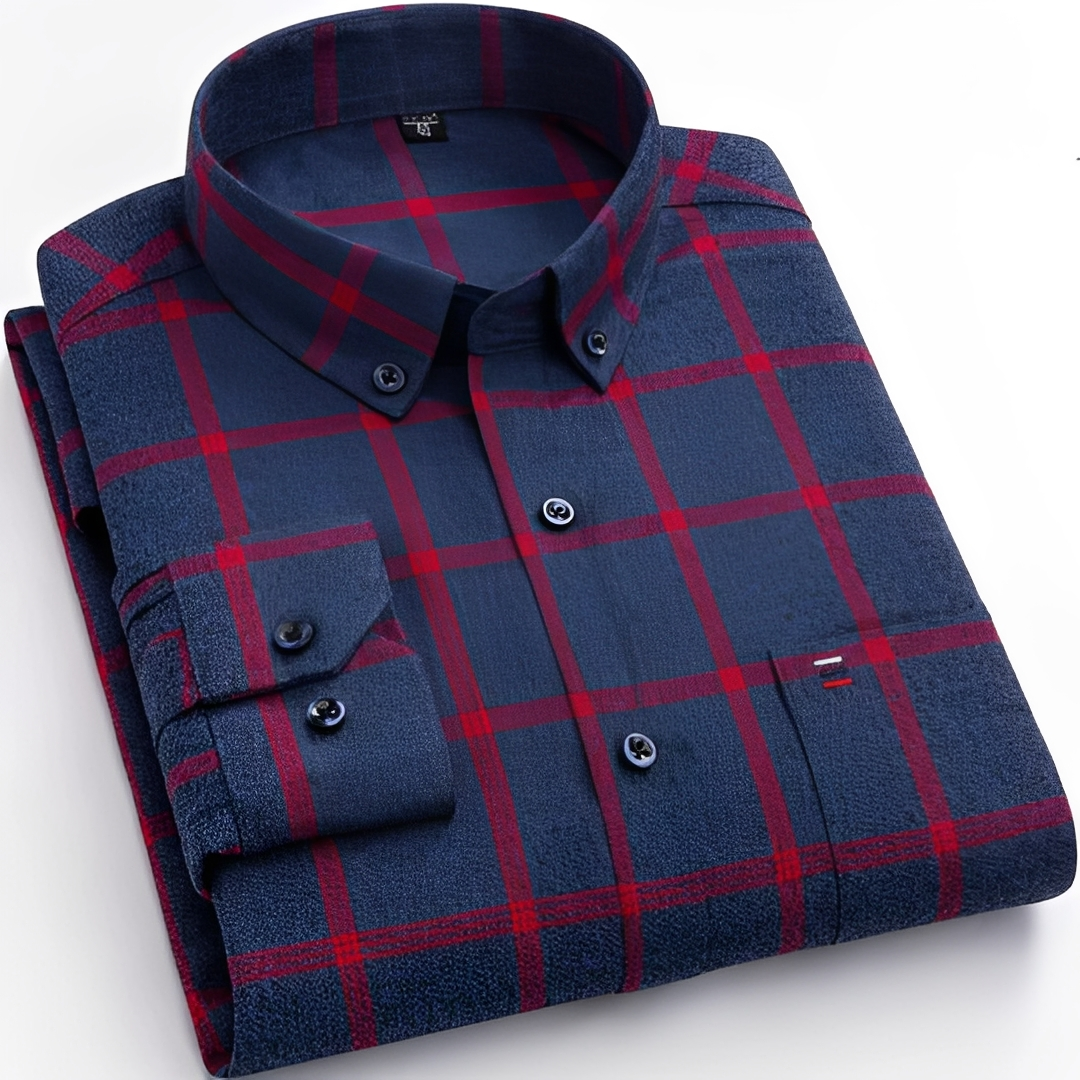 Glenn - Camisa de hombre a cuadros moderna