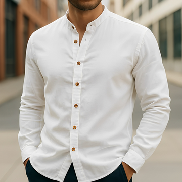 Aick - Camisa moderna de verano, manga larga para hombre