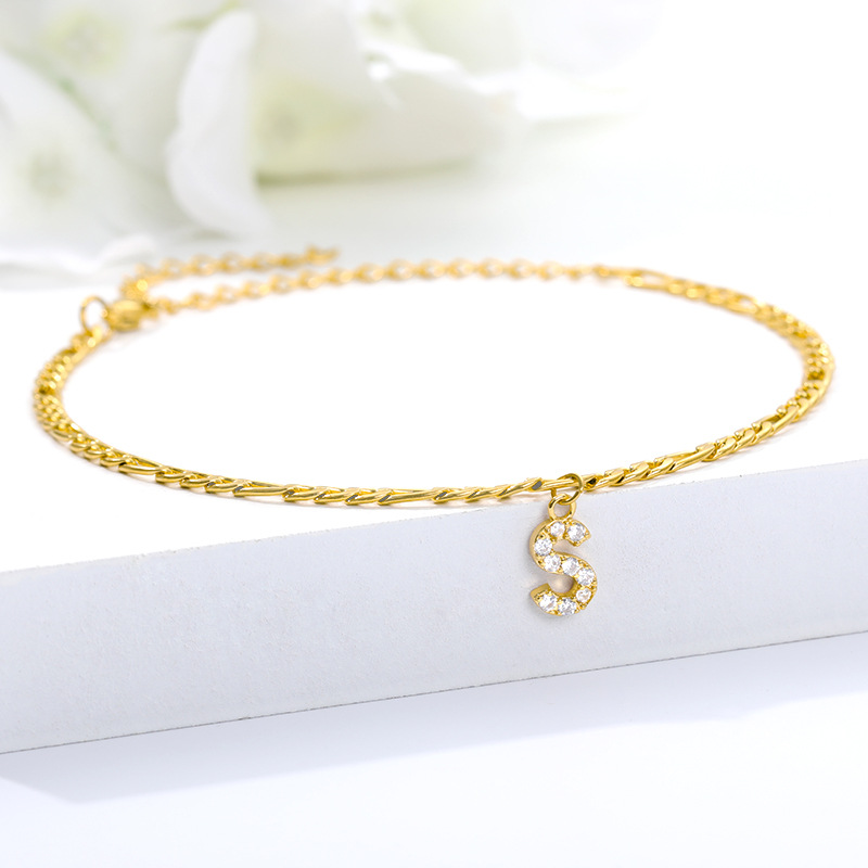 Tobillo con Inicial - Pulsera de tobillo con su inicial